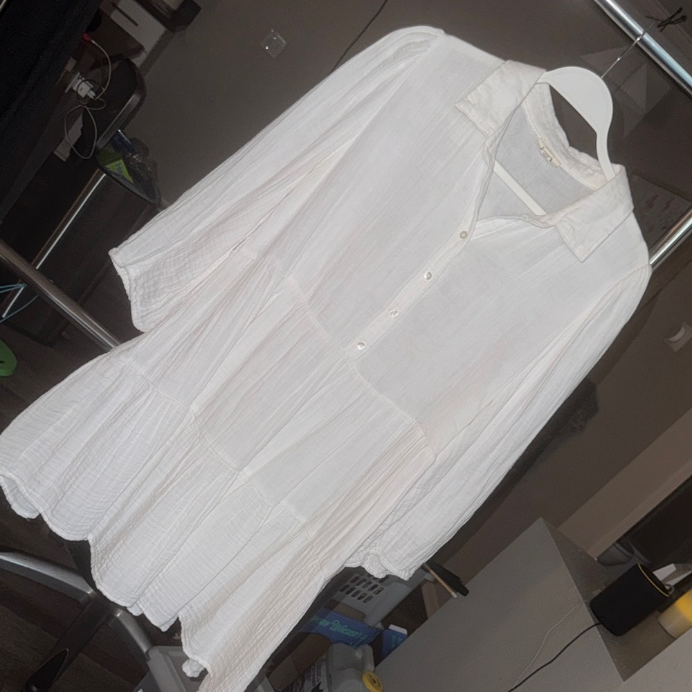 a.n.a White Button-Up Dress